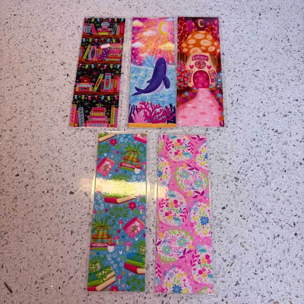 12 Fun Colorful Laminated Bookmarks by Emily Cromwell Designs